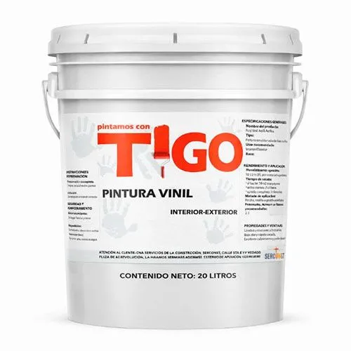 Latex Paint 20L TIGO - Vinyl Acrylic Interior/Exterior Paint