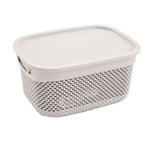 Cesta rectangular de resina con asas (29 x 21,5 x 15 cm) 6,6 L 7HOUSE