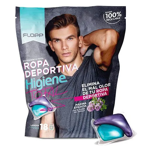 Flopp detergent with fabric softener Total Hygiene – water-soluble laundry capsules. (1 pack)